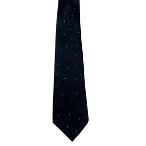 Johnny Carson‎ Navy Blue Polyester Tie with White Dot Pattern